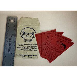 J.A HAUGH MANUFACTURING Co. TORONTO- Work Clothes, Tug Of War, Advert Puzzle